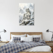 Schneeleopard_ Beschützer-Archetypen Leinwanddruck (Insitu (Schlafzimmer))