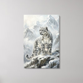 Schneeleopard_ Beschützer-Archetypen Leinwanddruck