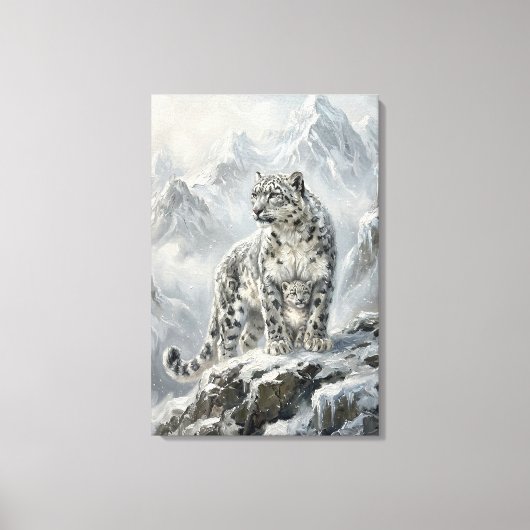 Schneeleopard_ Beschützer-Archetypen Leinwanddruck (Vorderseite)