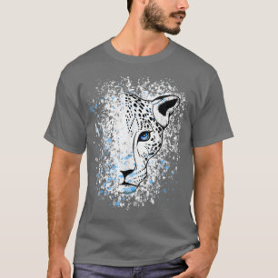 Schneeleopard Blau Augen Leopard Cool T-Shirt