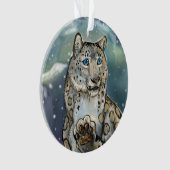 Schneeleopard-Blütenornament Ornament (Vorderseite)