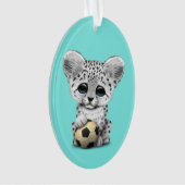 Schneeleopard CUB mit Fußball-Fußball Ornament (Vorderseite)
