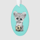Schneeleopard CUB mit Fußball-Fußball Ornament (Vorderseite)