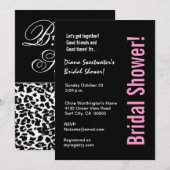 Schneeleopard-Design-Brautparty Einladung (Vorne/Hinten)