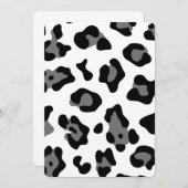 Schneeleopard Einladung (Vorne/Hinten)