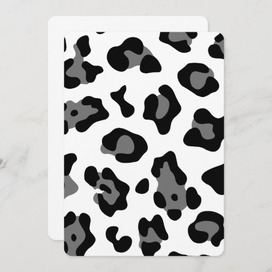 Schneeleopard Einladung (Vorne/Hinten)