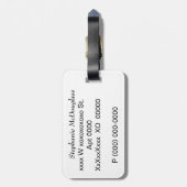 Schneeleopard Gepäckanhänger (Rückseite vertikal)