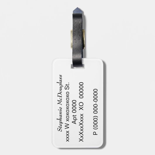 Schneeleopard Gepäckanhänger (Rückseite vertikal)