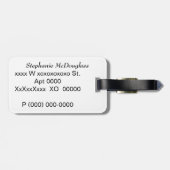 Schneeleopard Gepäckanhänger (Rückseite horizontal)