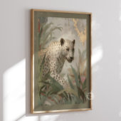 Schneeleopard Goldblatt Botanisch Salbei Grün Poster