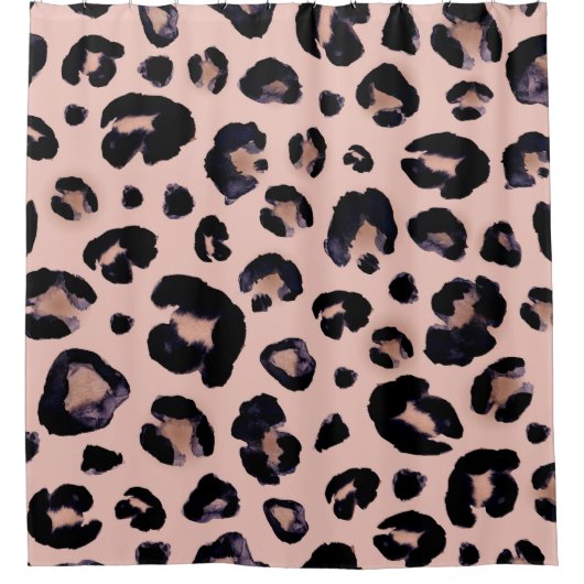 Schneeleopard, handgezeichnete Textur. Duschvorhang (Vorderseite)