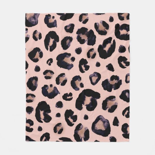 Schneeleopard, handgezeichnete Textur. Fleecedecke (Vorderseite)