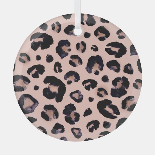 Schneeleopard, handgezeichnete Textur. Ornament Aus Glas (Vorderseite)
