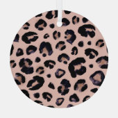 Schneeleopard, handgezeichnete Textur. Ornament Aus Glas (Rückseite)