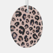 Schneeleopard, handgezeichnete Textur. Ornament Aus Glas (Vorderseite Rechts)