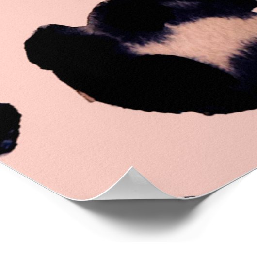 Schneeleopard, handgezeichnete Textur. Poster (Ecke)