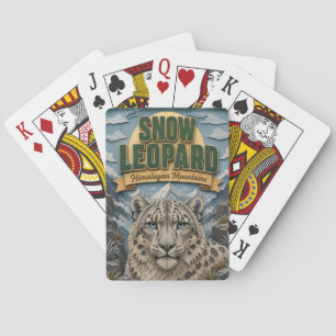 Schneeleopard Himalaja-Gebirge POPCUT Spielkarten