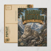 Schneeleopard Himalaja POPCUT Postkarte (Vorne/Hinten)