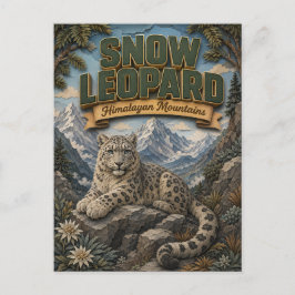 Schneeleopard Himalaja POPCUT Postkarte