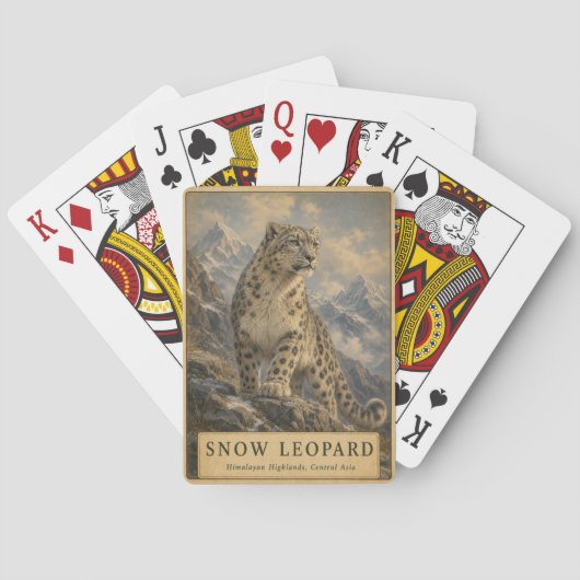 Schneeleopard Himalaya VINTAGE Spielkarten (Rückseite)