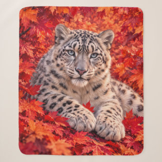 Schneeleopard im Herbstlaub – Wildlife-Kunst Sherpadecke