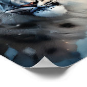 Schneeleopard im Schnee Poster (Ecke)