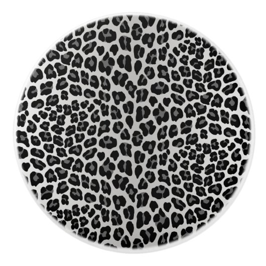 Schneeleopard Keramikknauf (Vorderseite)