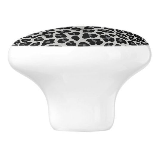 Schneeleopard Keramikknauf (Seitenansicht)