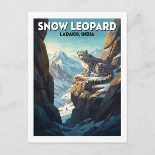 Schneeleopard, Ladakh Leh Indien Postkarte