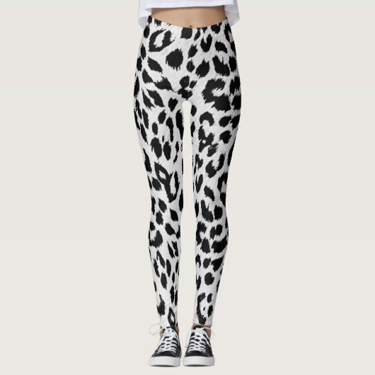 Schneeleopard Leggings (Vorderseite)