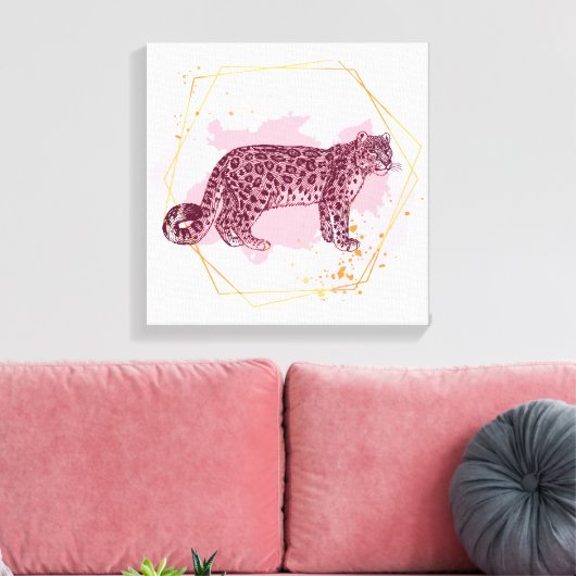 Schneeleopard Leinwanddruck (Insitu (Wohnzimmer))