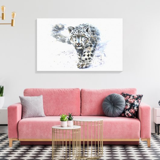 Schneeleopard Leinwanddruck (Insitu (Wohnzimmer))