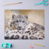 Schneeleopard liegt seidenpapier (Basteln)