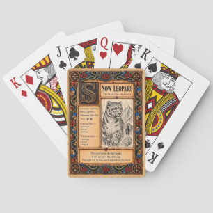 Schneeleopard, mittelalterliche Bestiarien-Kunst Spielkarten
