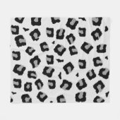 Schneeleopard-Nahtloses Muster Fleecedecke (Vorderseite (Horizontal))