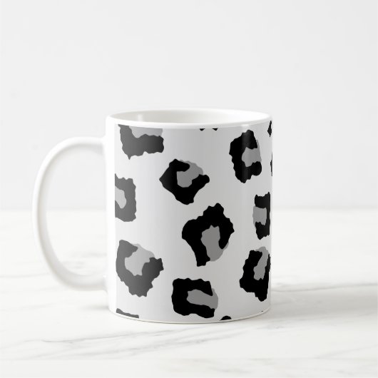 Schneeleopard Nahtloses Muster Kaffeetasse (Links)
