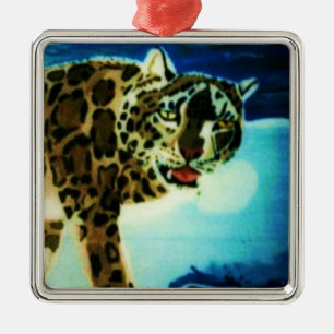 Schneeleopard-Ornament Ornament Aus Metall