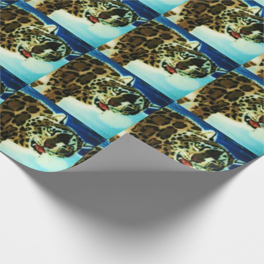 SCHNEELEOPARD-Packpapier Geschenkpapier (Ecke)