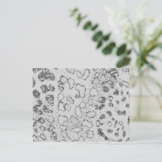 Schneeleopard Postkarte (Stehend Vorderseite)