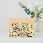 Schneeleopard Postkarte (Stehend Vorderseite)