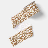 Schneeleopard Print, Beige, Tan und Creme Ripsband (Rückseite)