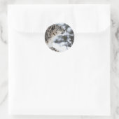 Schneeleopard-Profil Runder Aufkleber (Tasche)