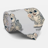 Schneeleopard - Purr-ello Krawatte (Gerollt)