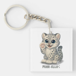 Schneeleopard - Purr-ello Schlüsselanhänger