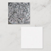 Schneeleopard-Quadrat-Geschäftskarten, Quadratische Visitenkarte (Vorne/Hinten)