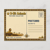 Schneeleopard, Retro-8-Bit-Pixelkunst Postkarte (Rückseite)