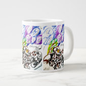 Schneeleopard-Set Jumbo-Tasse (Vorderseite Rechts)