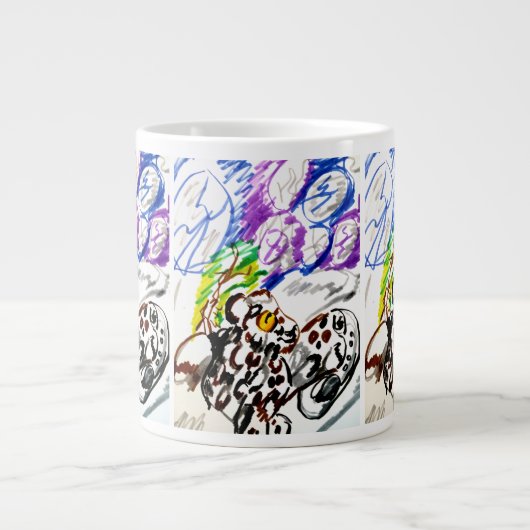 Schneeleopard-Set Jumbo-Tasse (Vorderseite)