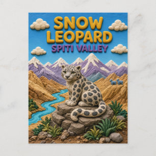 Schneeleopard Spiti Valley Moderne KlayKoo Postkarte