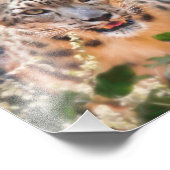 SCHNEELEOPARD SPRINGTIME BLUME FOTODRUCK (Ecke)